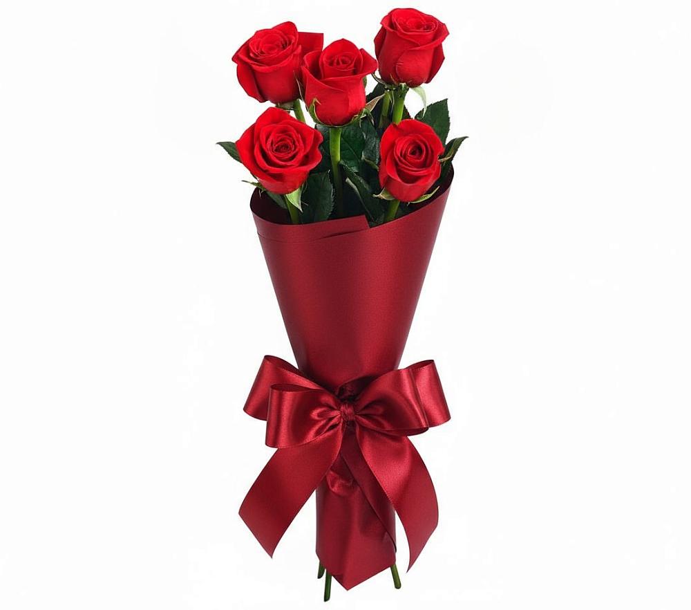 Букет 5 Красных роз Эдлесс Лав в Пачелме