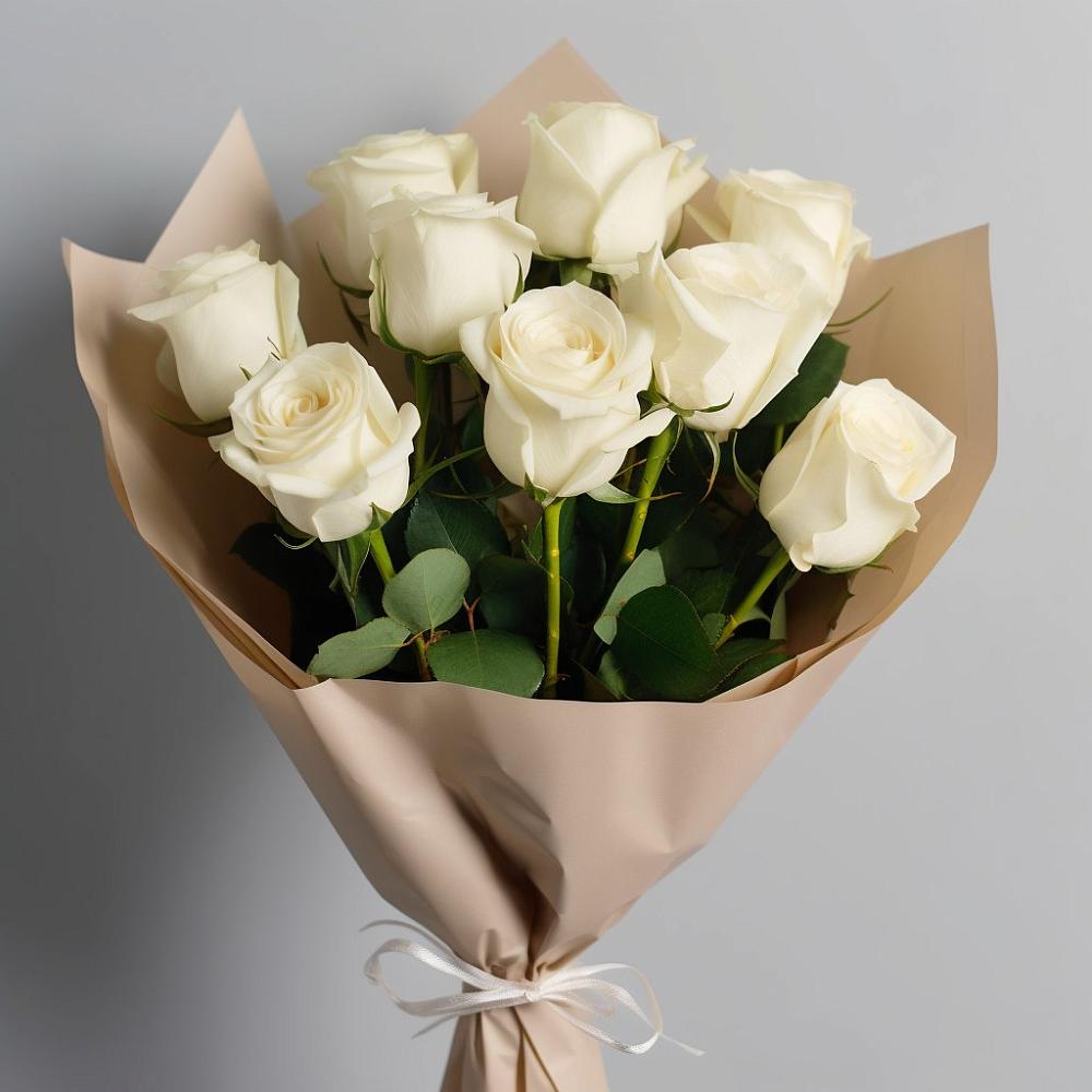 Букет 9 Белых роз Эдлесс Лав в Пачелме