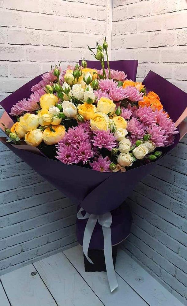 Букет цветов из: Хризантемы и Розы в Пачелме