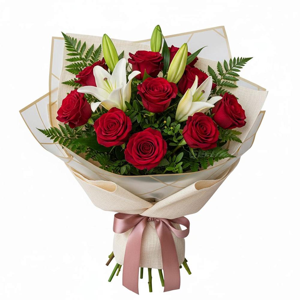 Букет цветов из: Лилии и Розы в Пачелме