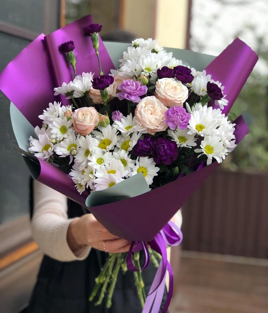 Букет цветов из: Хризантемы, Гвоздики и Розы в Пачелме