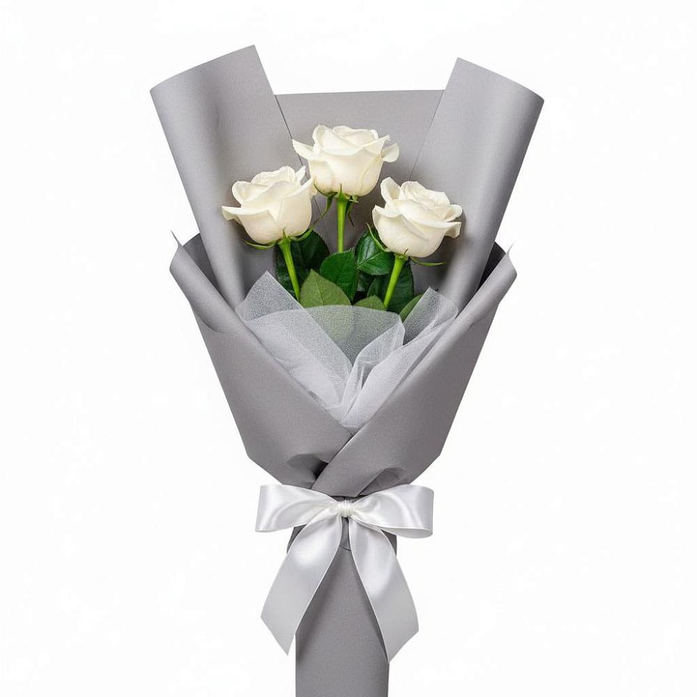 Букет 3 белые розы в Пачелме