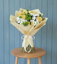 Букет цветов из:  Хризантемы и Розы #REPLACE_PRED# Пачелме