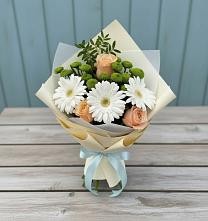 Букет цветов из:  Герберы, Розы и Хризантемы в Пачелме